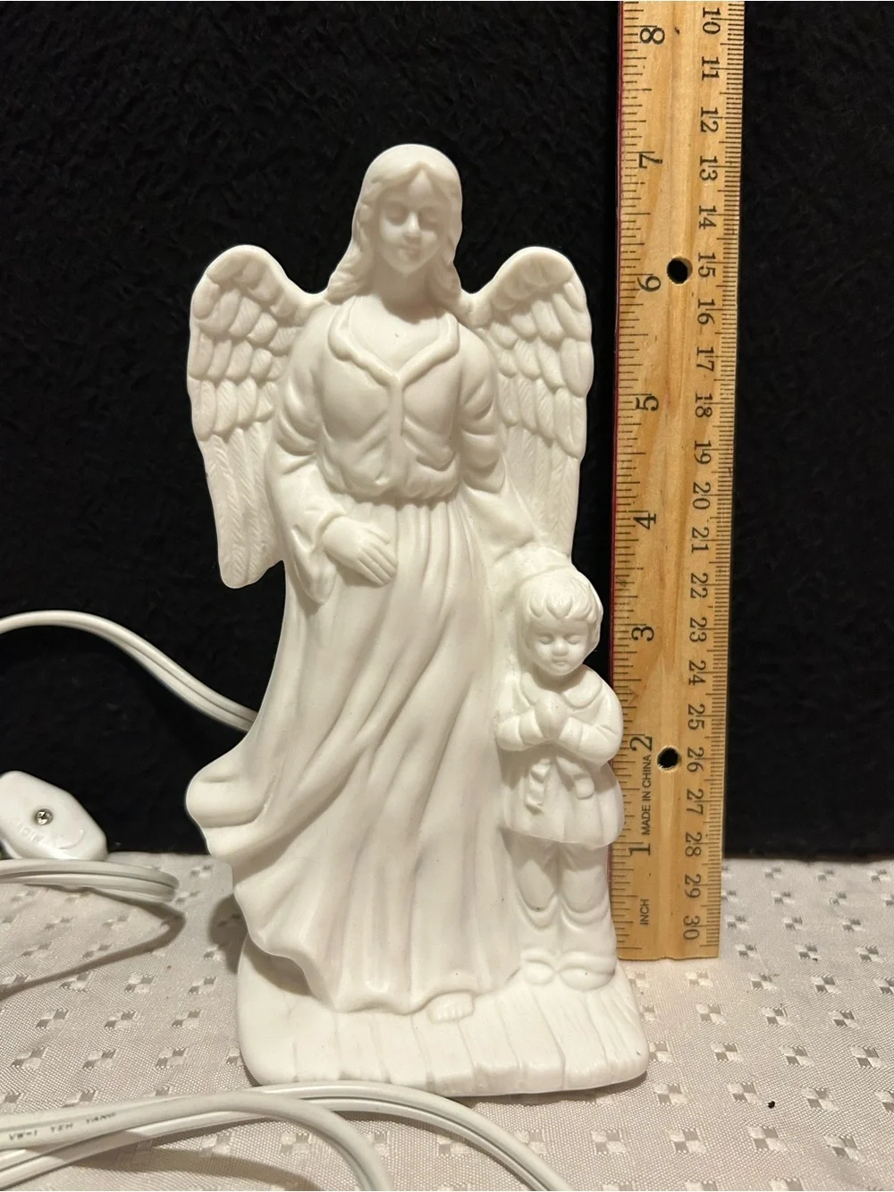 Vintage Porcelain Angel with Child Figurine Statue 7.5